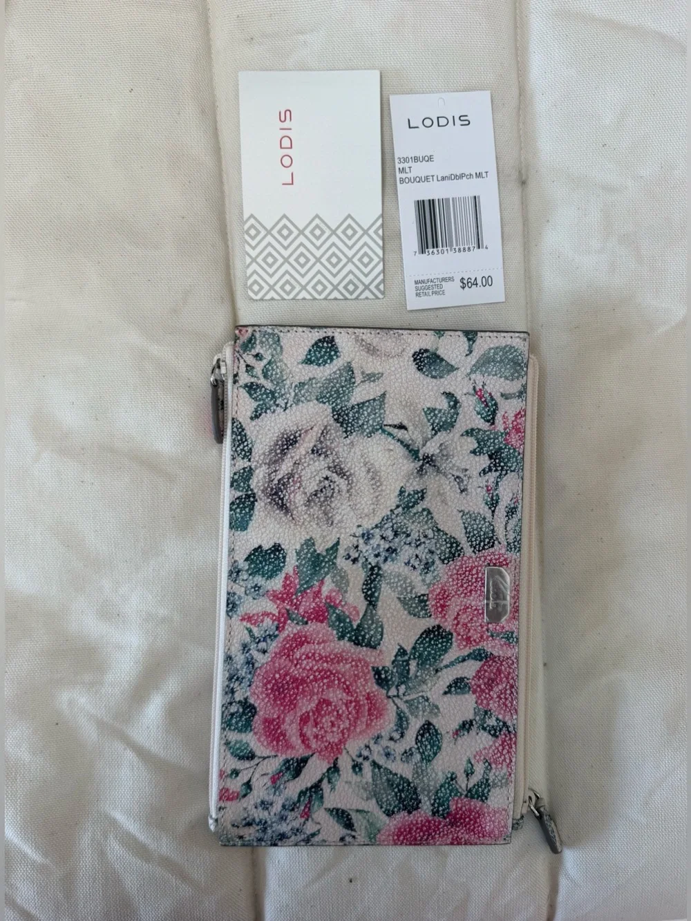 NWT Lodis Lani Double Zip Wallet